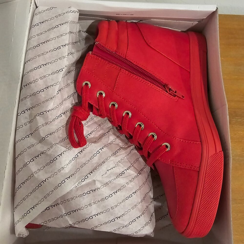 Red Aldo Wedge Sneaker
